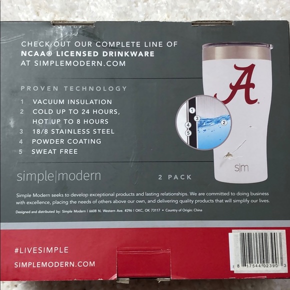 Simple/modern premium insulated Alabama cups. NWT - Picture 5 of 5